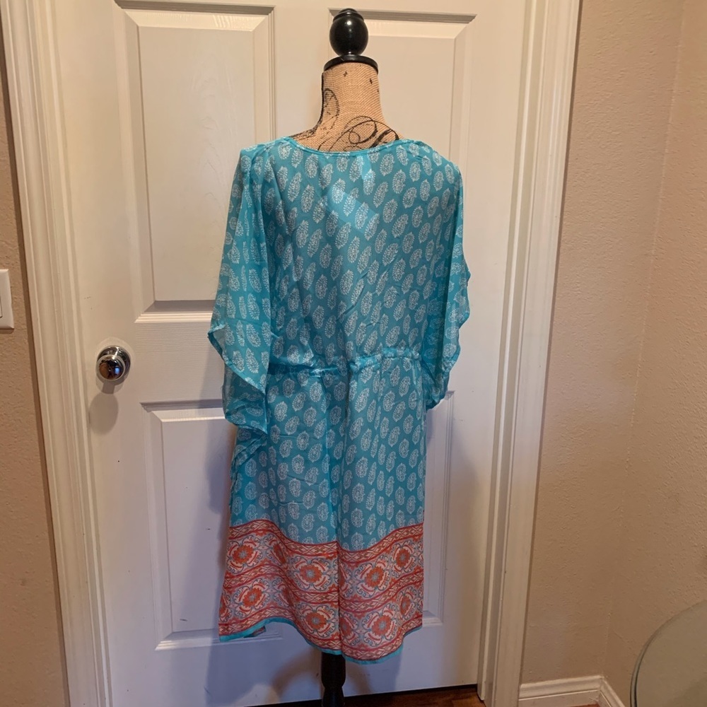 Turquoise print Swim suit cover up - Picture 5 of 7